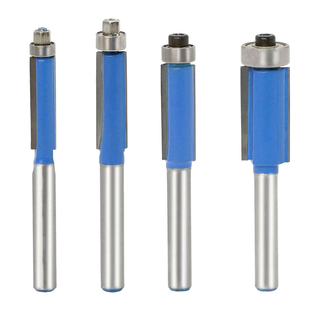 Milling cutter 1/4 '' wood milling cutter router bit trimming cutter set, 4 pcs