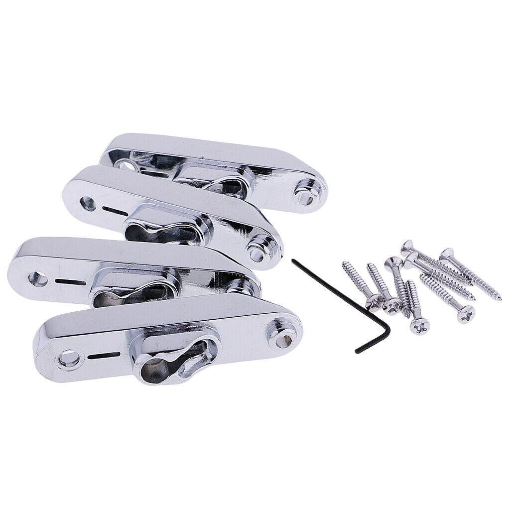 1 Set Zinc Alloy 4 Strings Bridge Individual String Bridge for Electric Bass