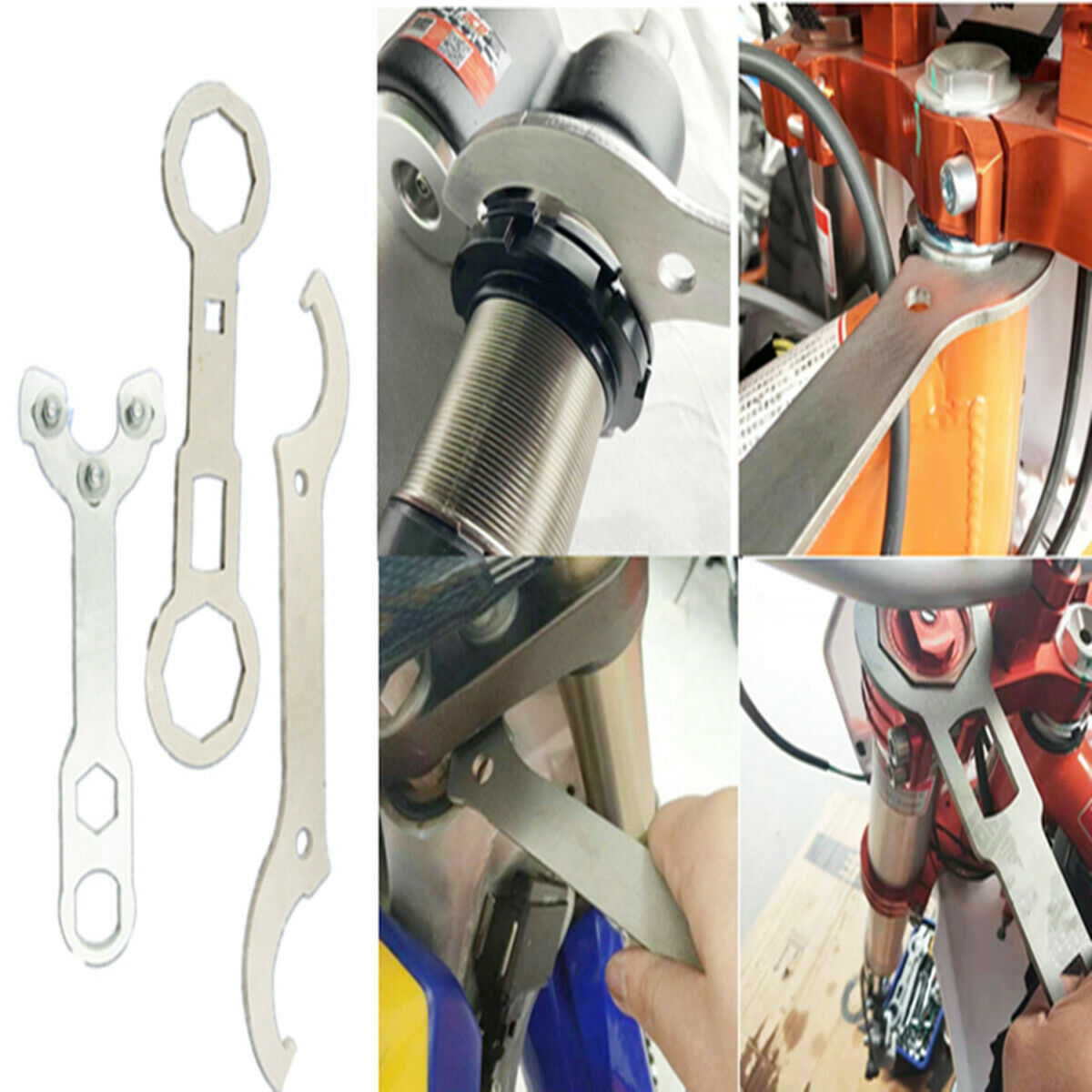 3*Oil Seal Seat Remove Spanner Hook Fork Cap Wrench Shock Absorber Steering Stem