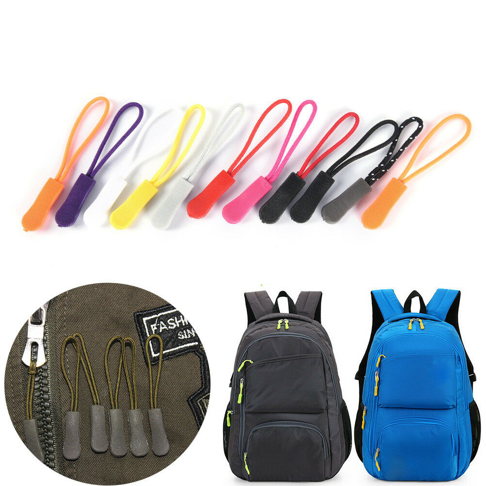 10PCS Zipper Pulls Cord Rope Ends Lock Zip Clip Buckle for Clothing Bags .l8