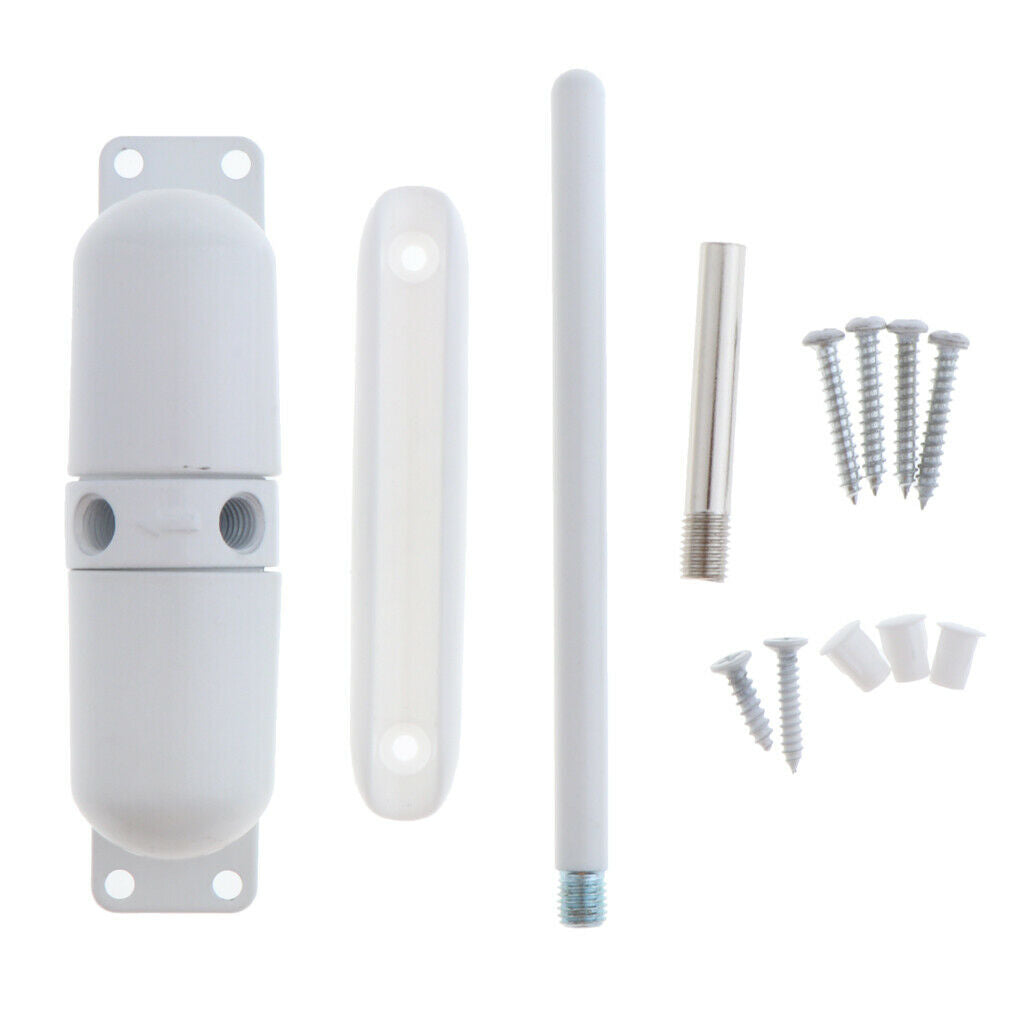 Mini White Zinc Alloy Adjustable Safety Spring Door Closer Closing Stopper