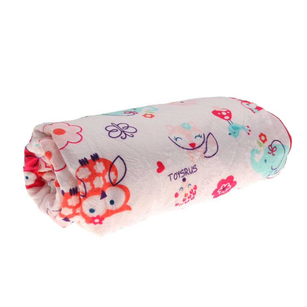 Newborn Baby Berber Fleece Blanket Bedding Set Unisex Owl and Elephants