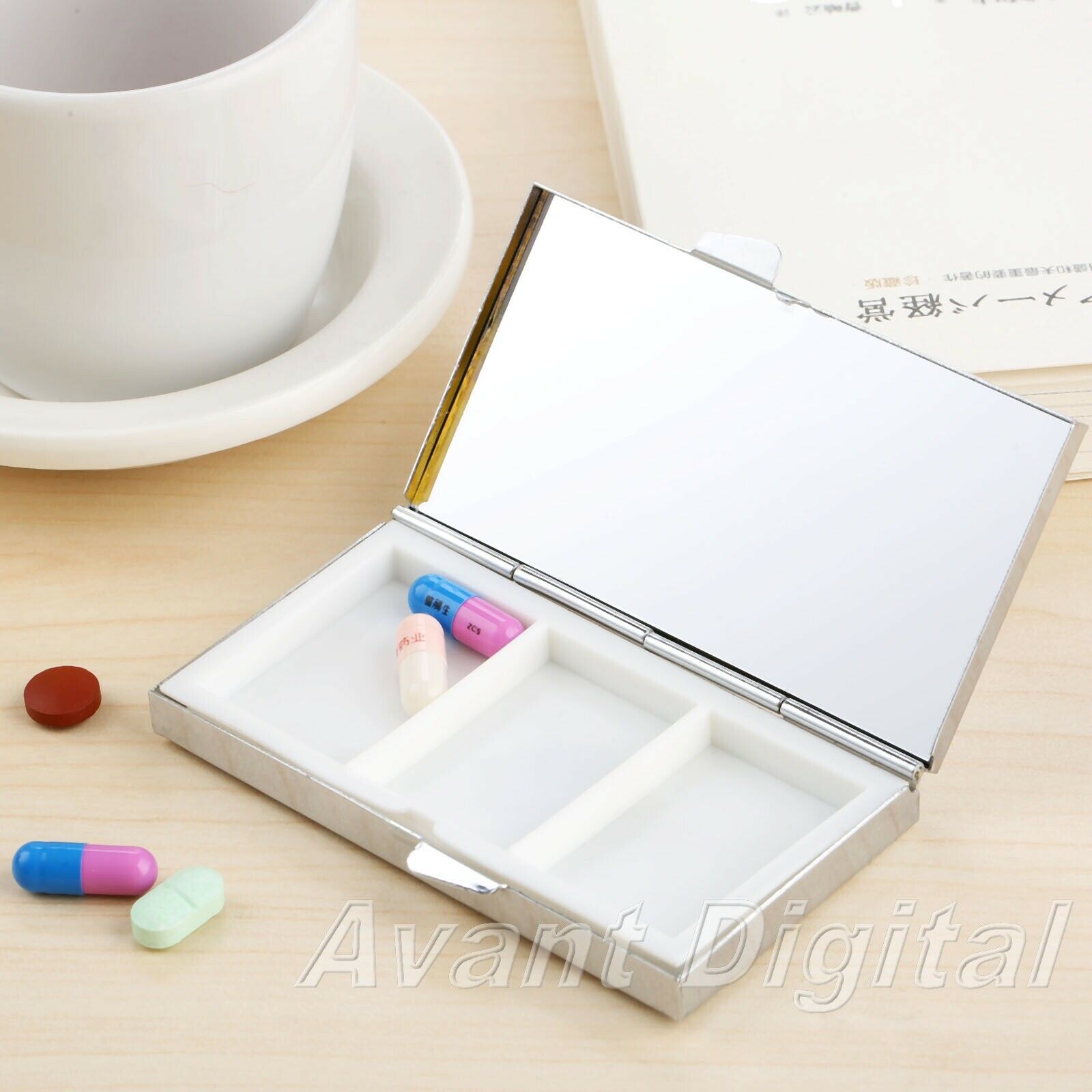 Portable Rectangle Pill Box Medicine Organizer Container Case 3 Slots Travel