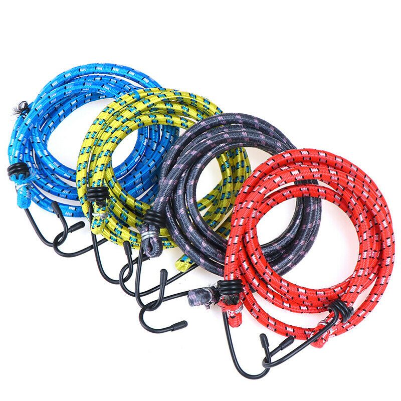 1.5m Bungee Cord Strap Heavy Tarp Stretch ElasticTie Down Hooks Bicycle .l8