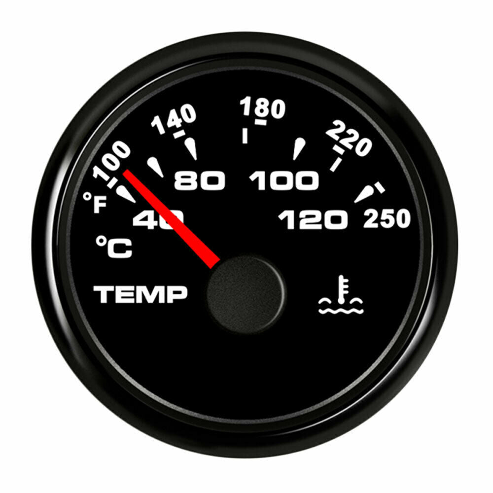 black water temperature gauge 100-250F 287.4-22.4ohms for car marine 7 color led