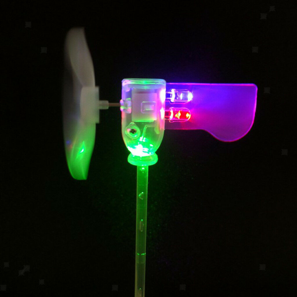 Small 360º Vertical Wind Generator Wind Turbine Motor Blade LED DIY Display