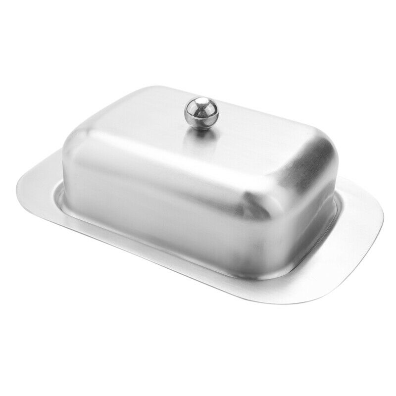 Stainless Steel Butter Dish Box Container Elegant Cheese Server Storage KeeperV1