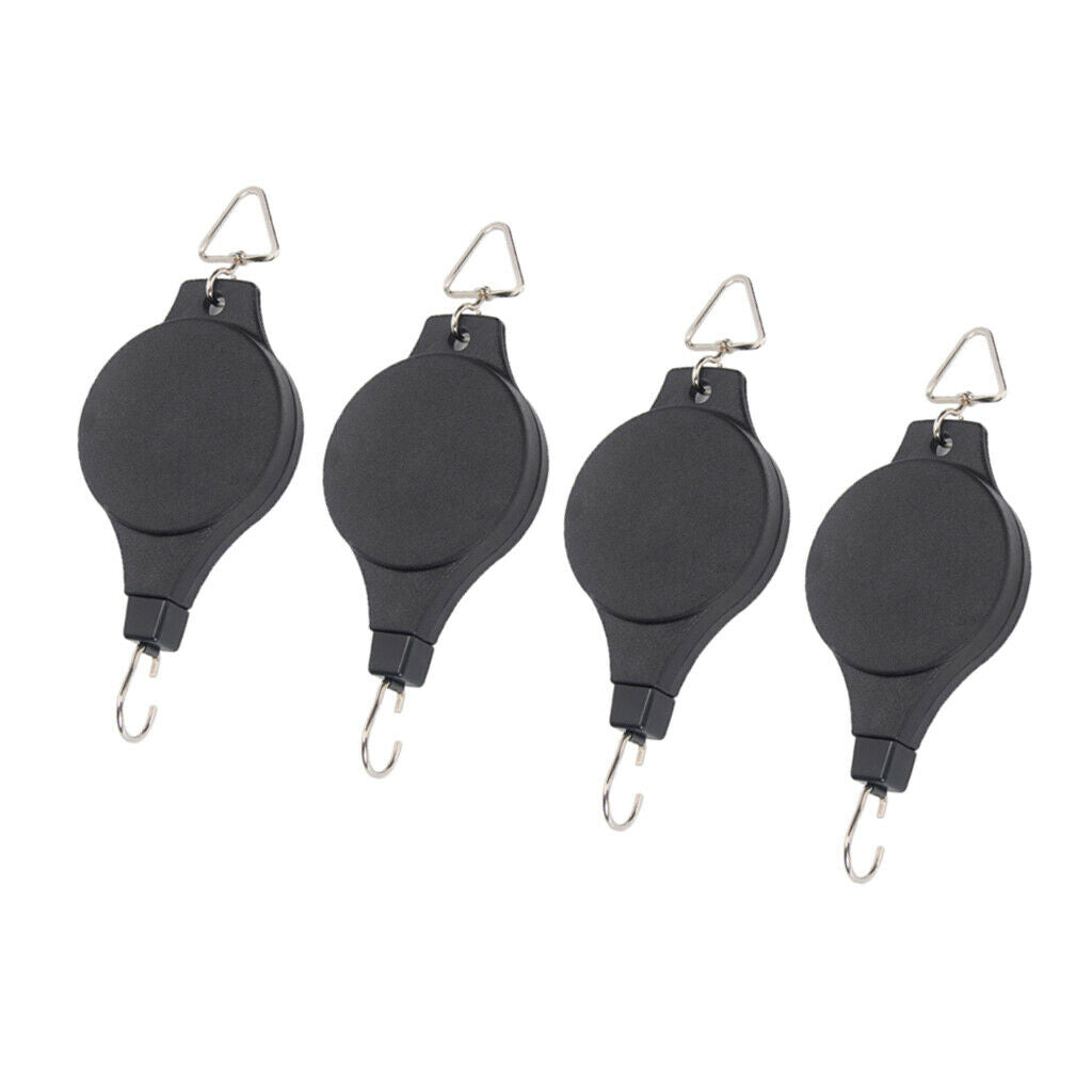4X RETRACTABLE PLANT PULLEY HANGING BASKET PULL DOWN HANGER BASKETS POTS HOLDERS