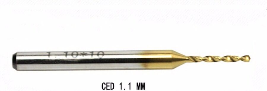 10 Titanium Nitride Coated Carbide 0.3mm to 1.2mm PCB CNC Drill Bits Router Bits