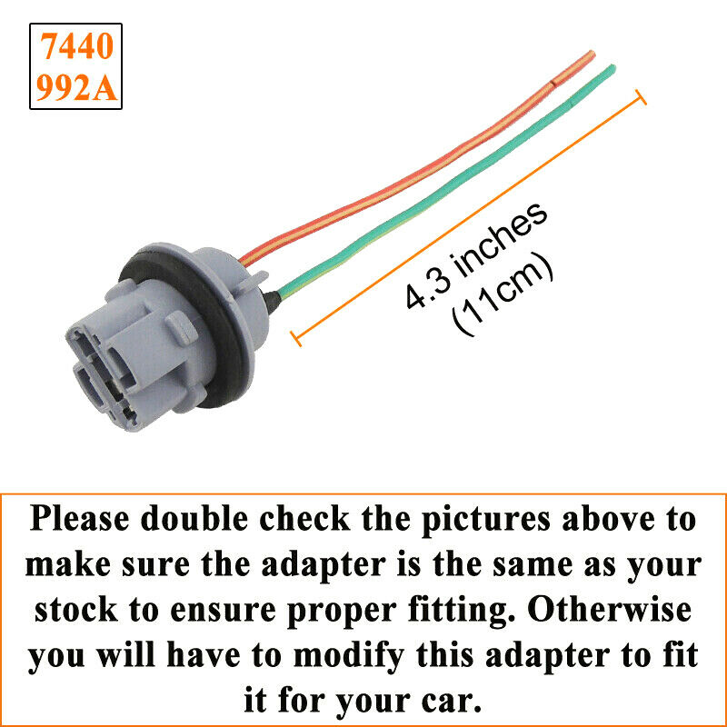 2x 7440 T20 Female Brake Turn Signal Bulb holder Socket adapter Wiring Ha.l8