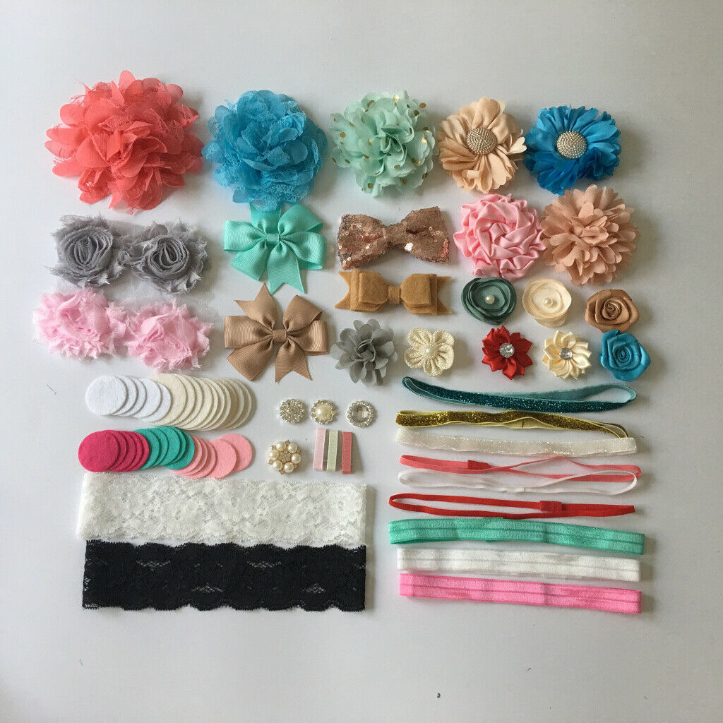 DIY Baby Headband Making Kits Baby Shower Headband Stations White/Pink/Blue