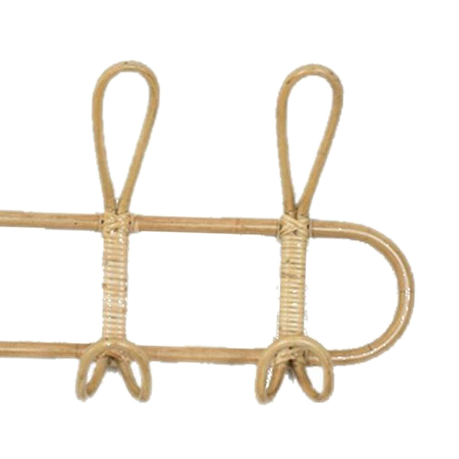 Rattan Wall Hooks Garments Organizer Rack Clothes Hat Hanging Hook Hanger