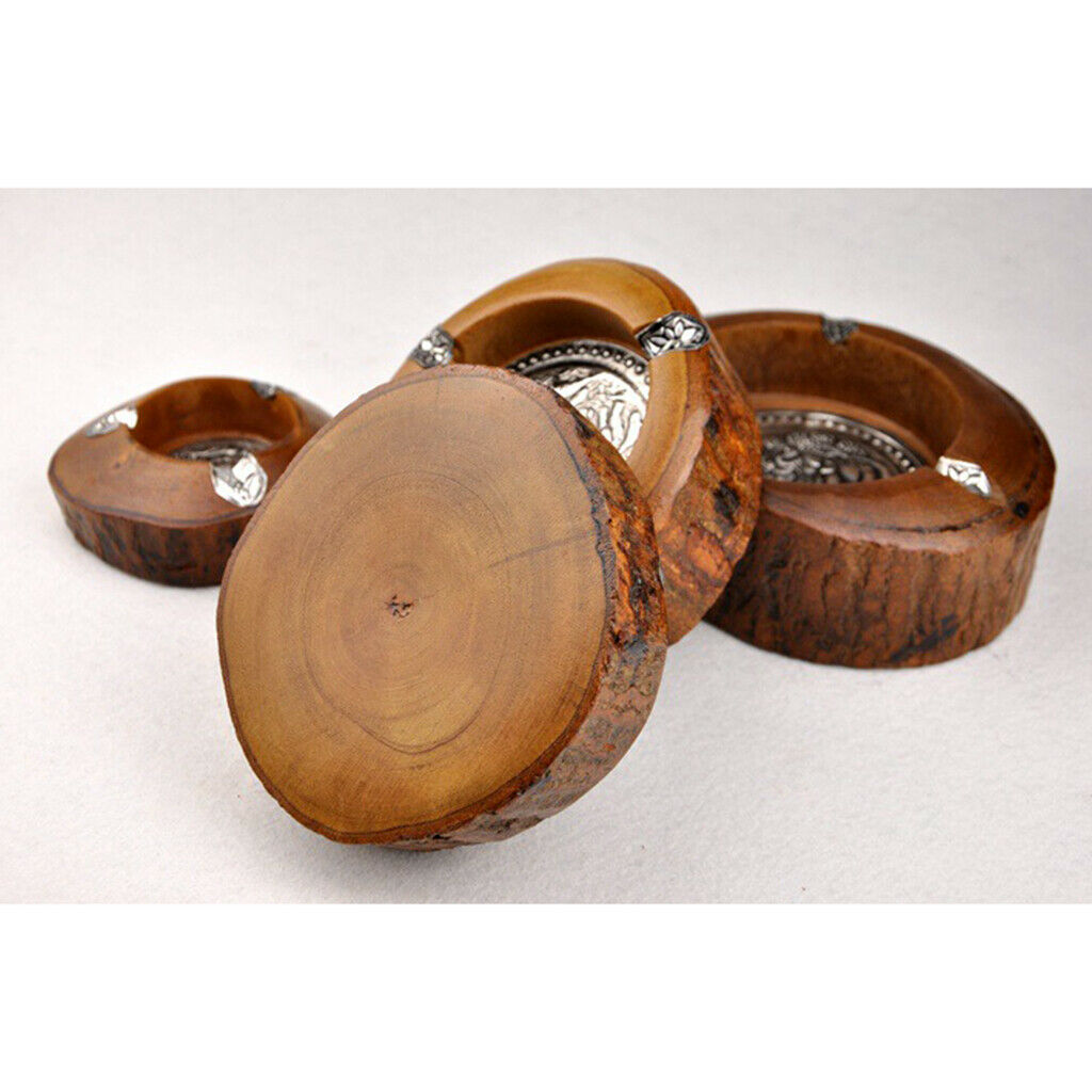 Wood Elephant Pattern Ashtray Creative Southeast Asia Style Ashtray 5 inches