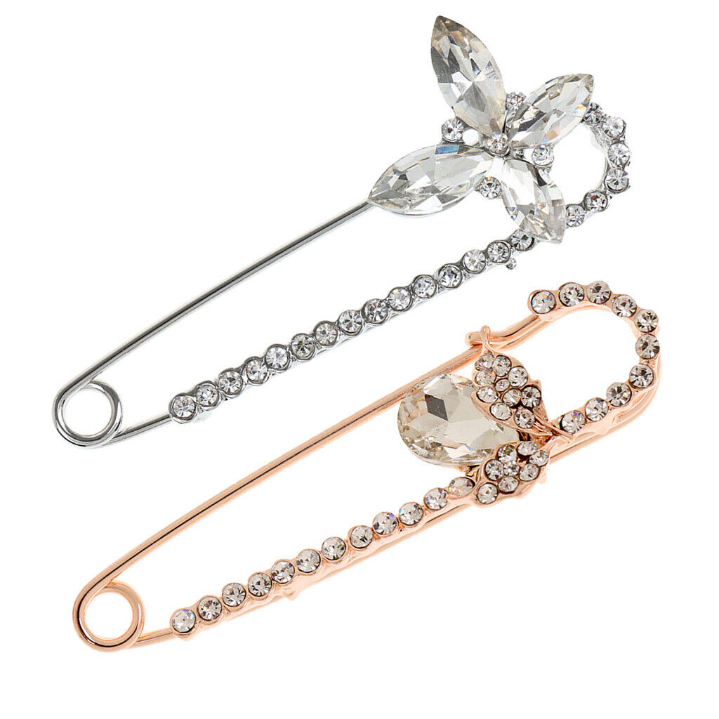 2pcs Safety Brooch Pin Fastening Clip Sewing Kilt Scarf Holder Women Decorations