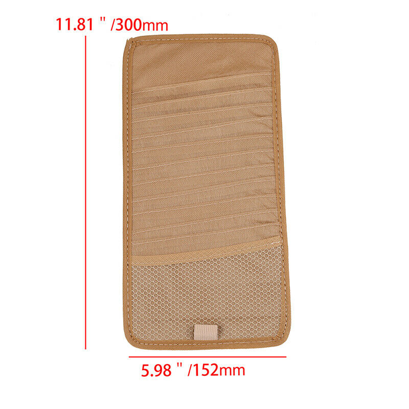 Sun Visor CD Organiser Storage Wallet Sleeve Holder Car Accessories Beige