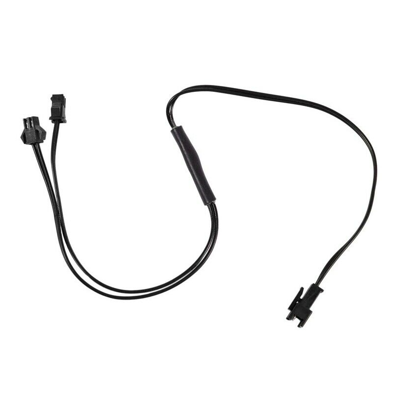Female to Male 2 Pin Connector EL Wire Inverter 2 Way Splitter Cable Line BlacV2