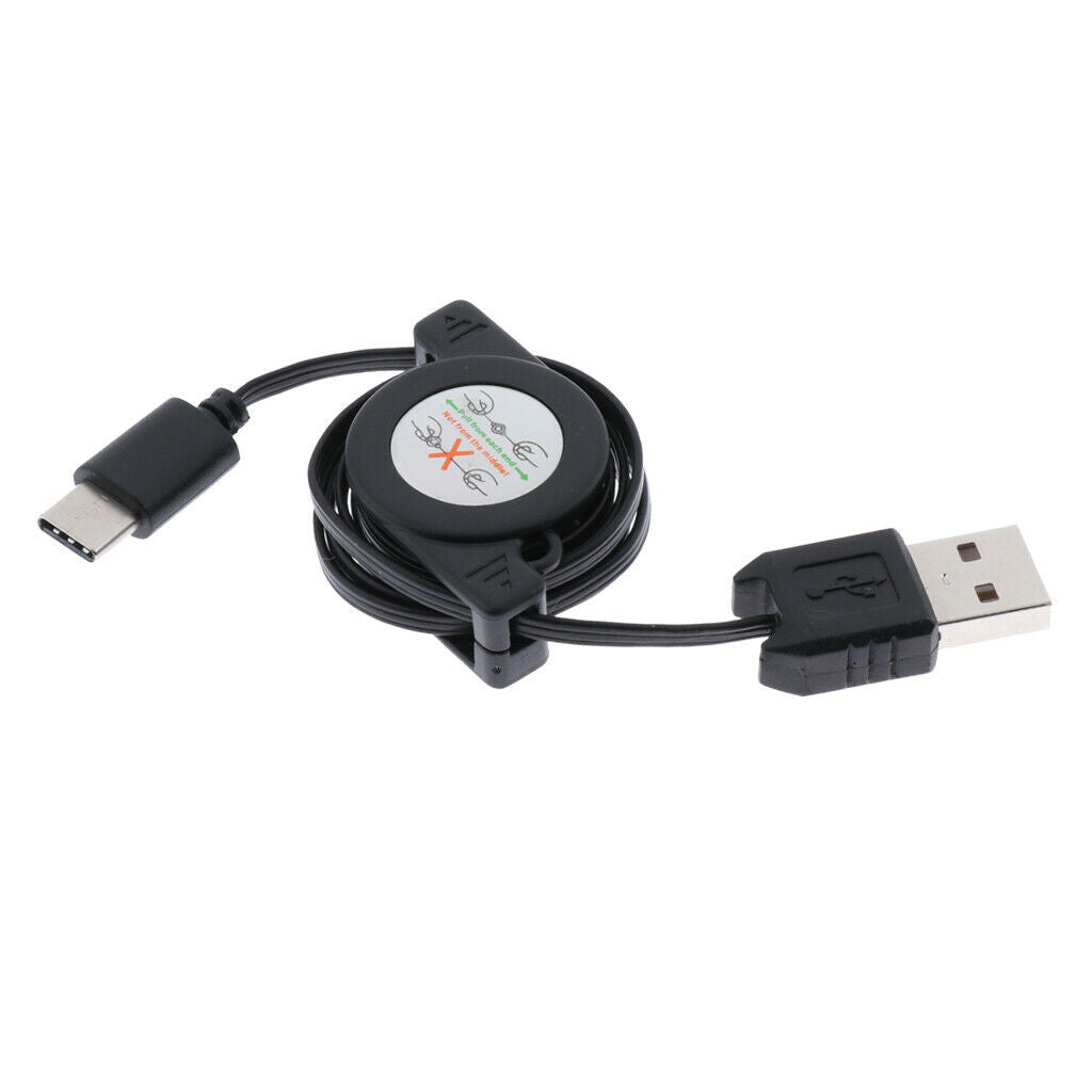 USB Type C Cable, Retractable Type C Charger Cable, Durable Metal Charging Data