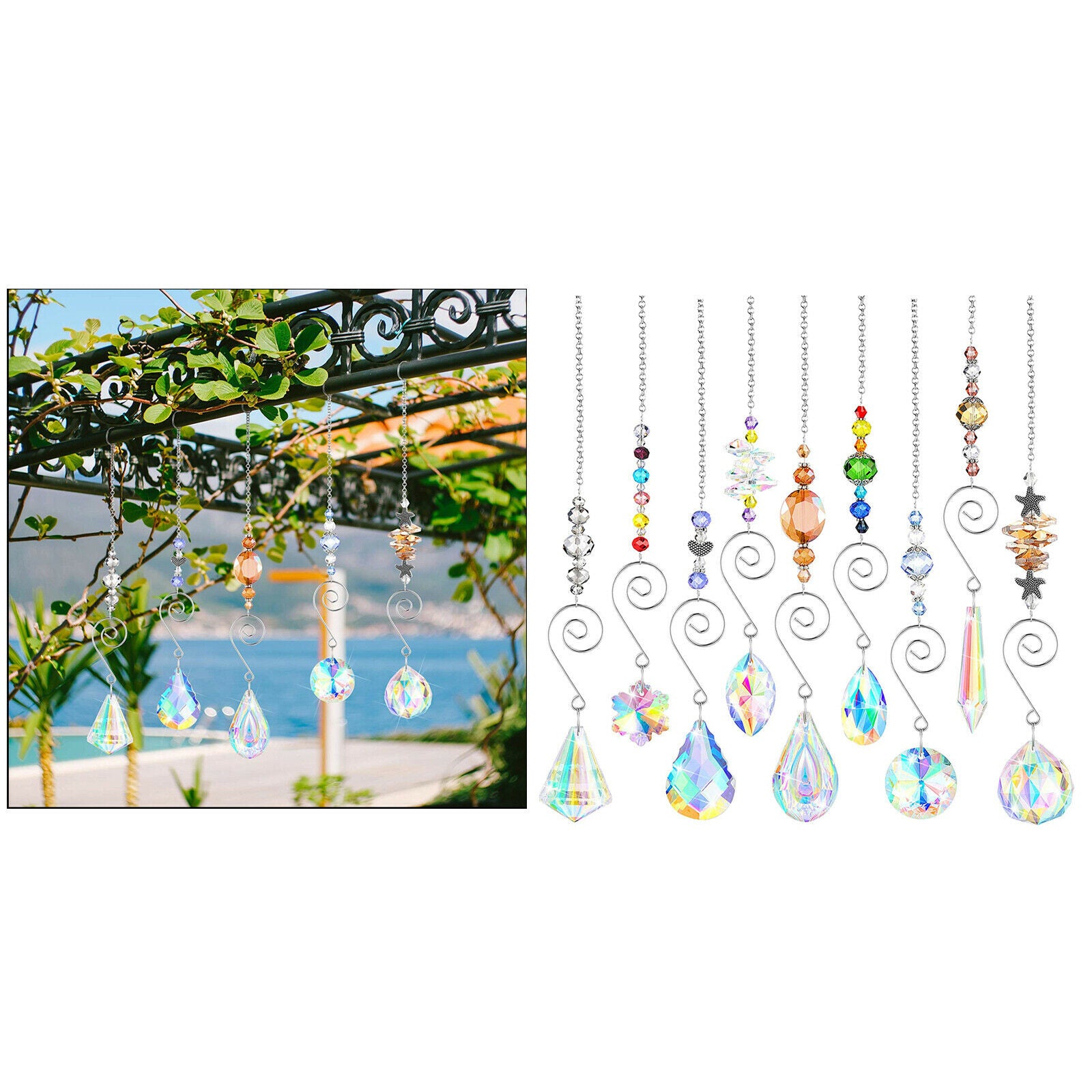 Set of 9 Colorful Crystals   for Wall Wedding Christmas Outdoor