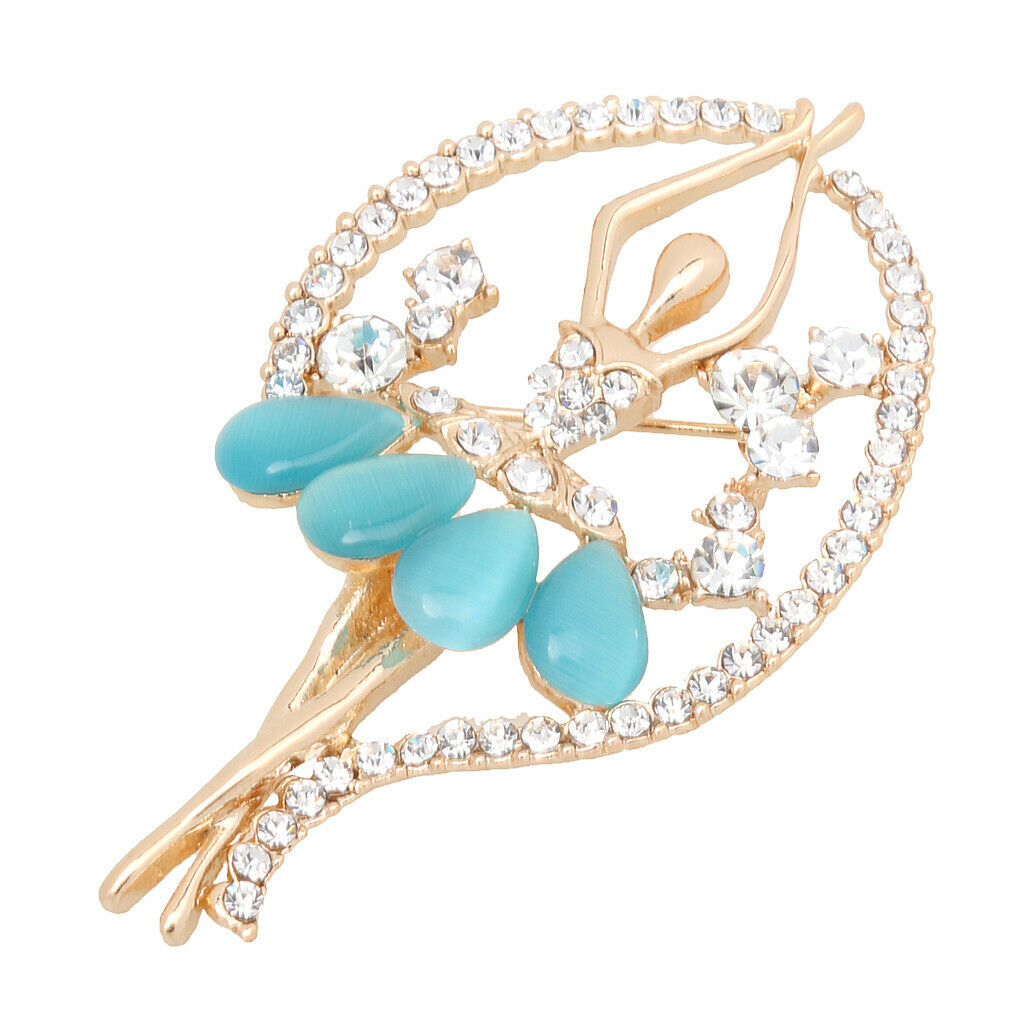 Rhinestone Crystal Ballerina Broach Pin   Wedding Gift Blue