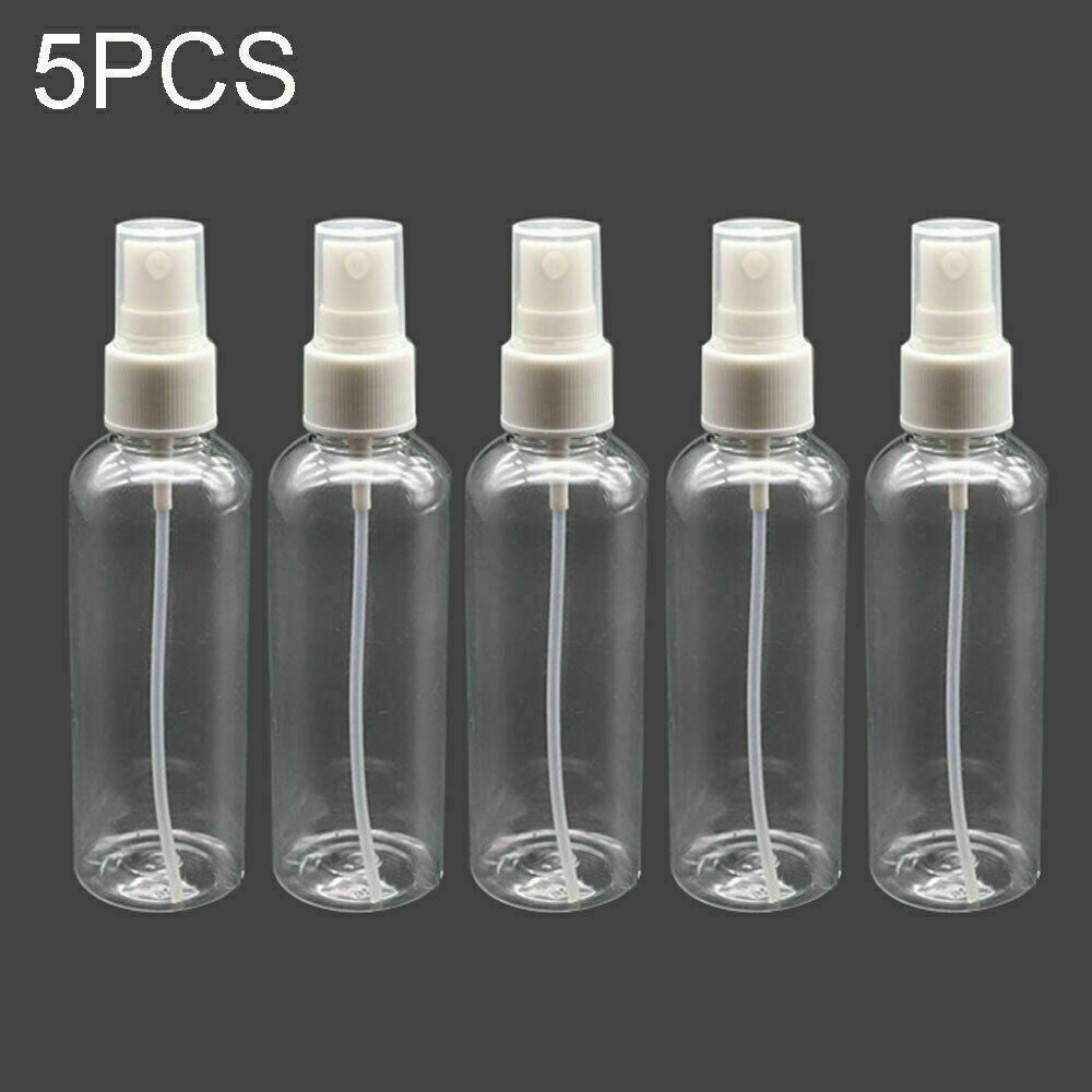 5Pcs/Set 60ml Travel Transparent Plastic Cosmetics Atomizer Empty Spray Bottles