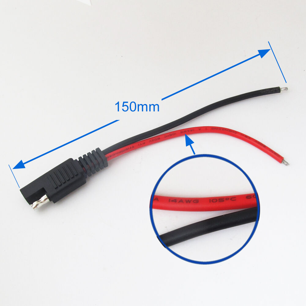 5pcs Red + Black 15cm/0.15M SAE DC Power Automotive DIY Cable 14AWG Wire