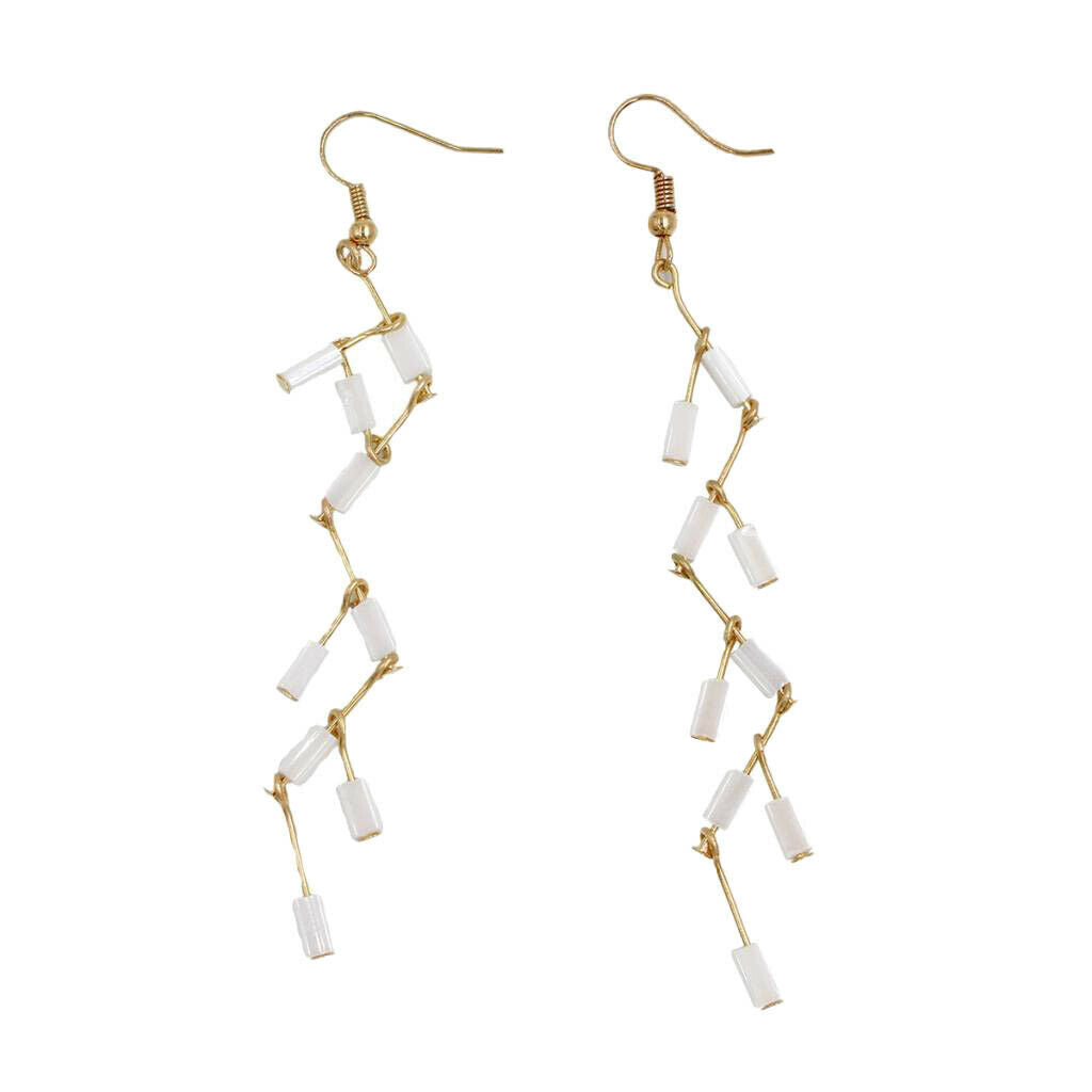 Beaded Drop Earrings Handmade Dangle Earrings Statement Earrings for Women