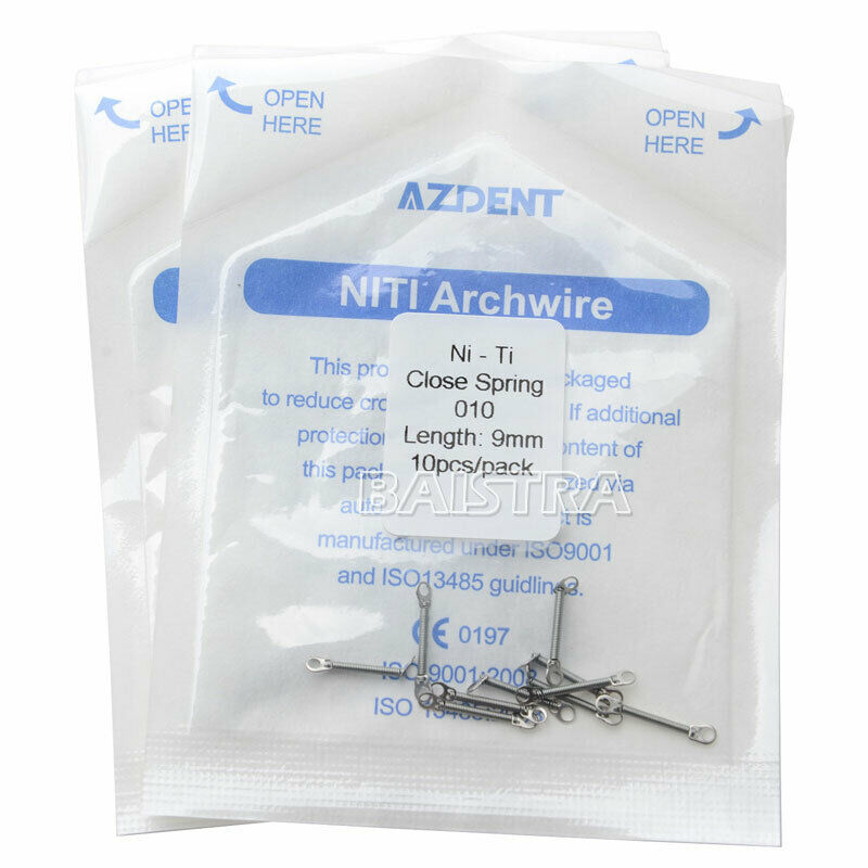 20 X AZDENT Dental Orthodontic Closed Coil Springs 0.010" 9mm 10PCS/Pack