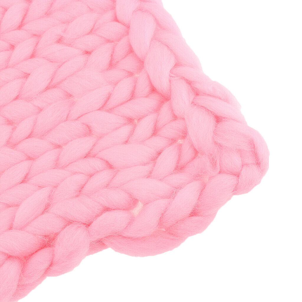 Newborn Baby Kid Photography Prop Handmade Wool Knitting Balls Blanket - Pink