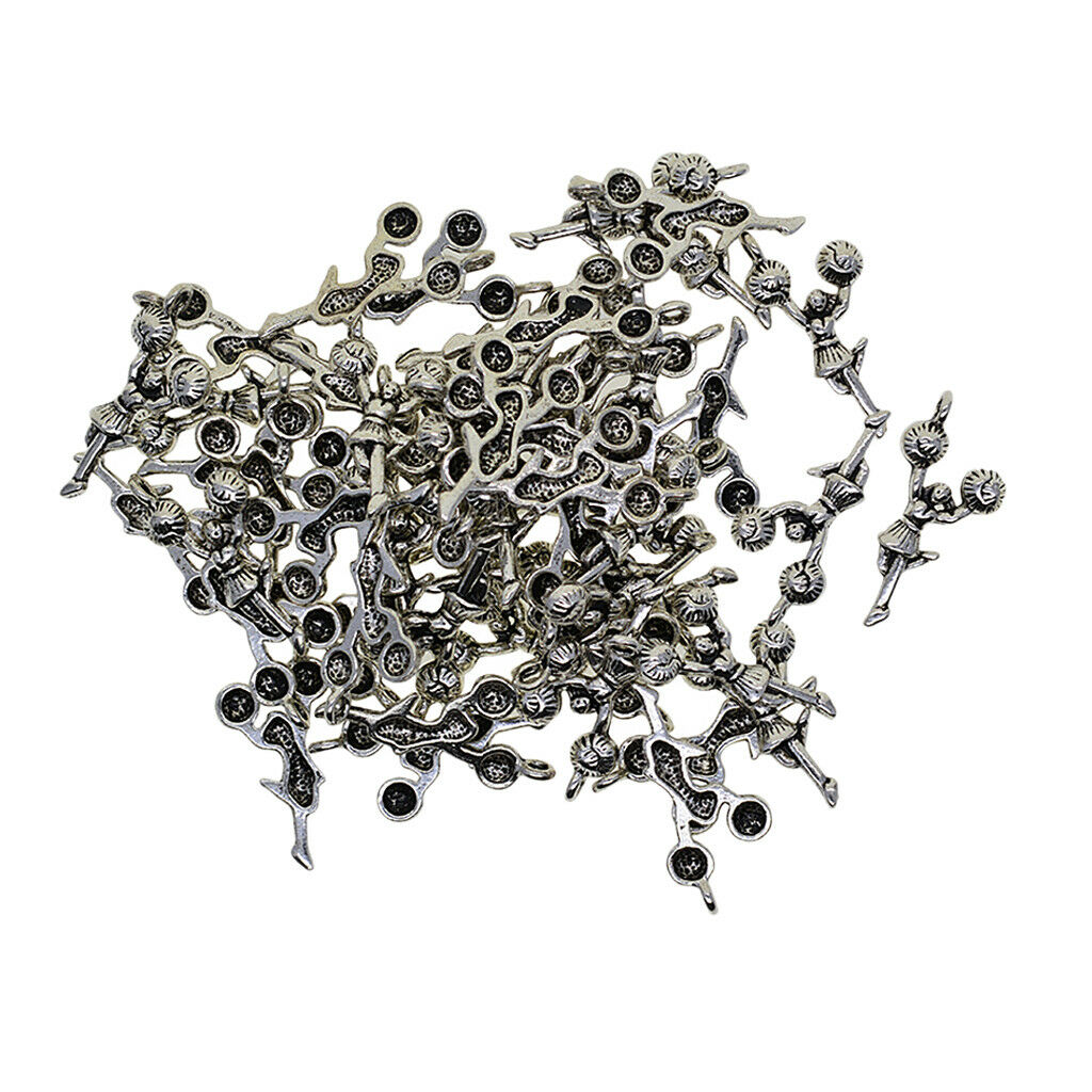 50pcs Cheerleaders Alloy Pendants Charms for DIY Bracelet Necklace Earrings