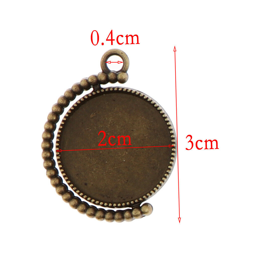 6 Pcs Blank Rotary Charm Pendant Base Settings Tray for