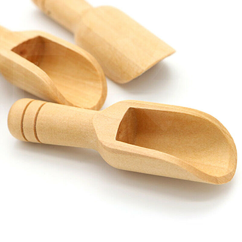 Mini Wooden Scoops Bath Salt Spoon Candy Flour Spoon Scoops Kitchen Utens.l8