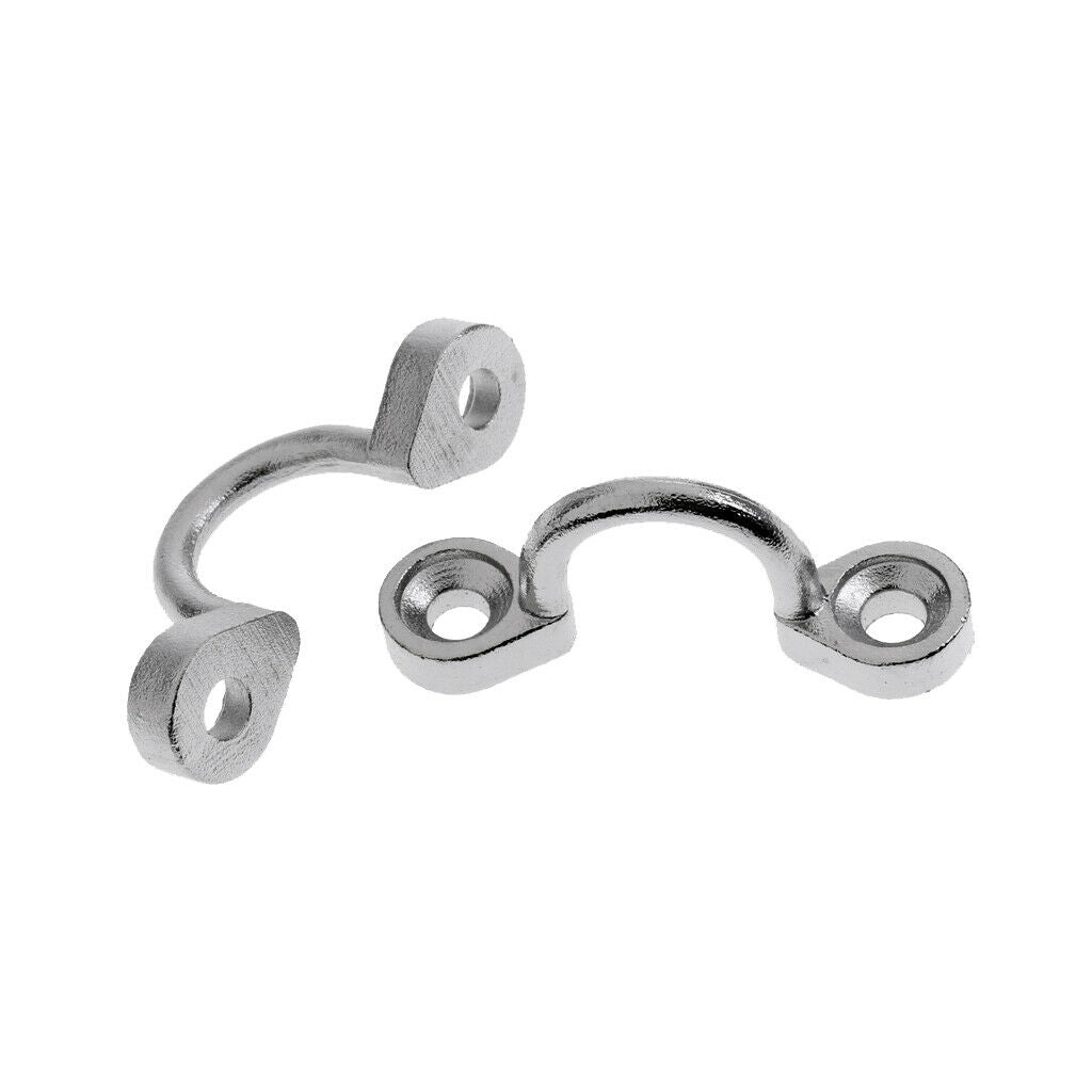 6Pcs Stainless Steel Boat Wire Eye Straps Deck Loop Plate Bimini Staple