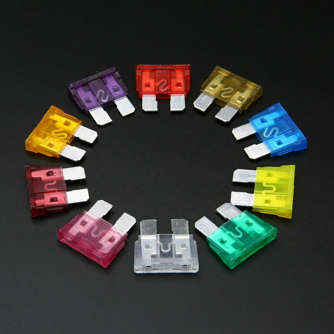 50pcs Medium Auto Car Truck Blade Fuse 3A 5A 7.5A 10A 15A 20A 25A 30A 35A 40A
