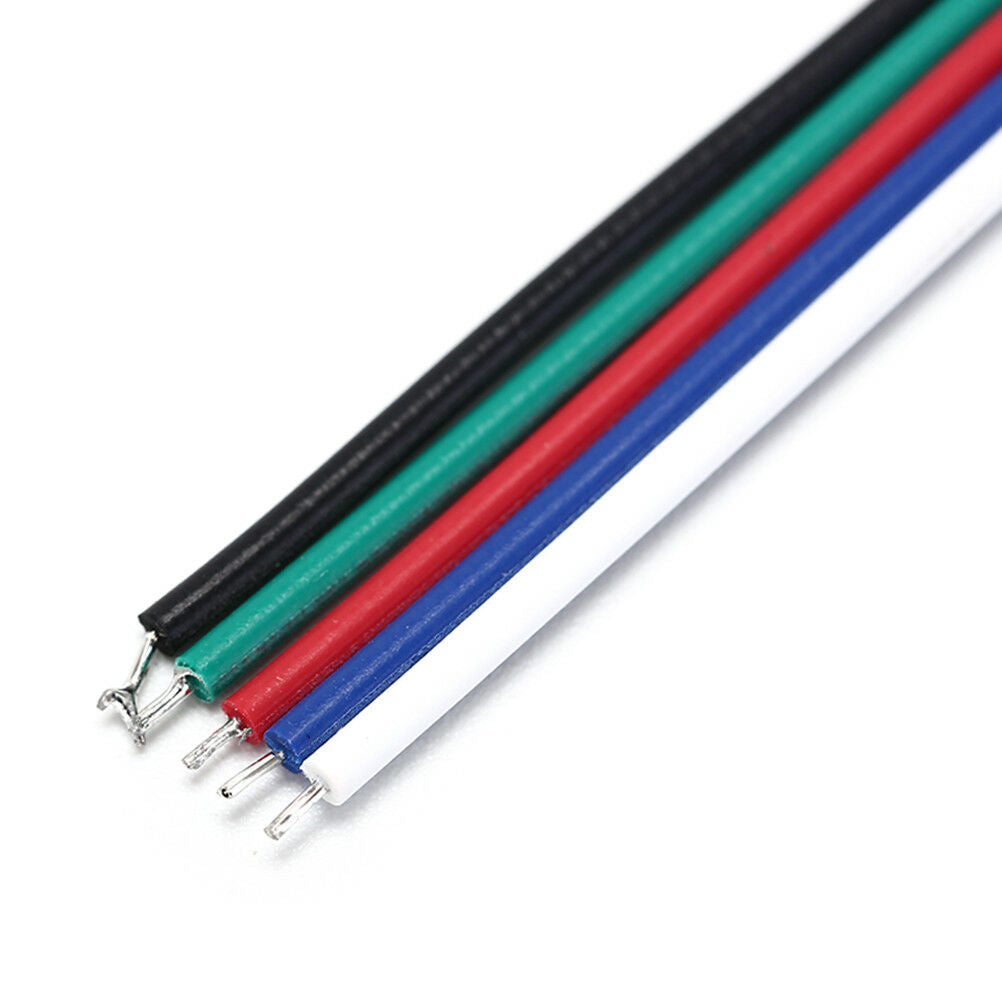 5Pcs 5Pin RGBW Connector Male With Wire Cable 5Pin LED Connector .l8