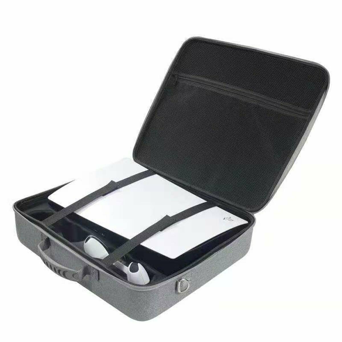 Carrying Case Shockproof Travel Storage EVA Bag for Playstation 5 PS5 Box Gray