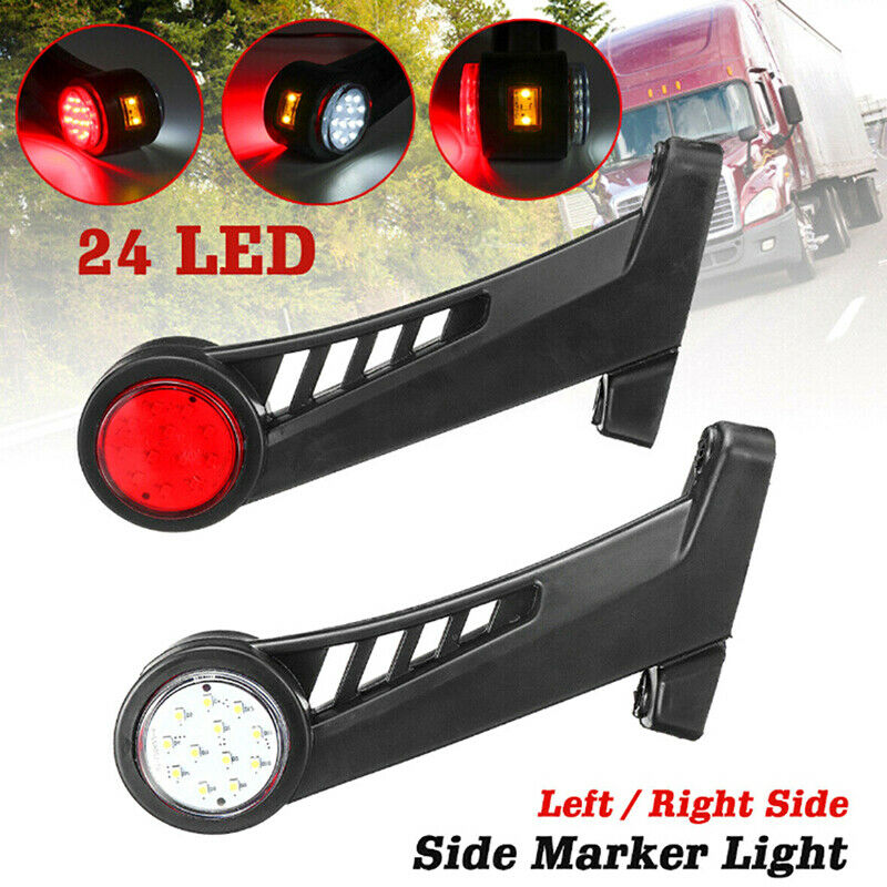 1Pc 12V 24 LED Side Marker Light Outline Stalk Lamp For Trailer Truck Van Lor.DD
