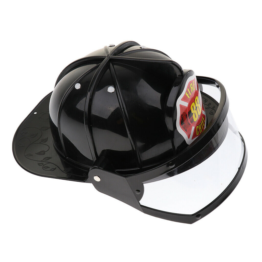 Kid Pretend Play Fireman Safety Helmet Firefighter Hat Costume Party Role
