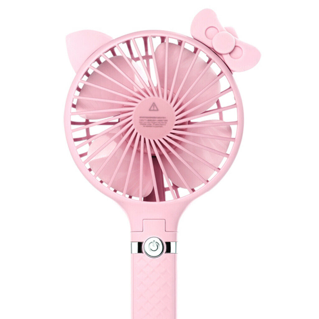 Rechargeable USB Hand Held Fan Air Cooler Operated Protable No Battery pink