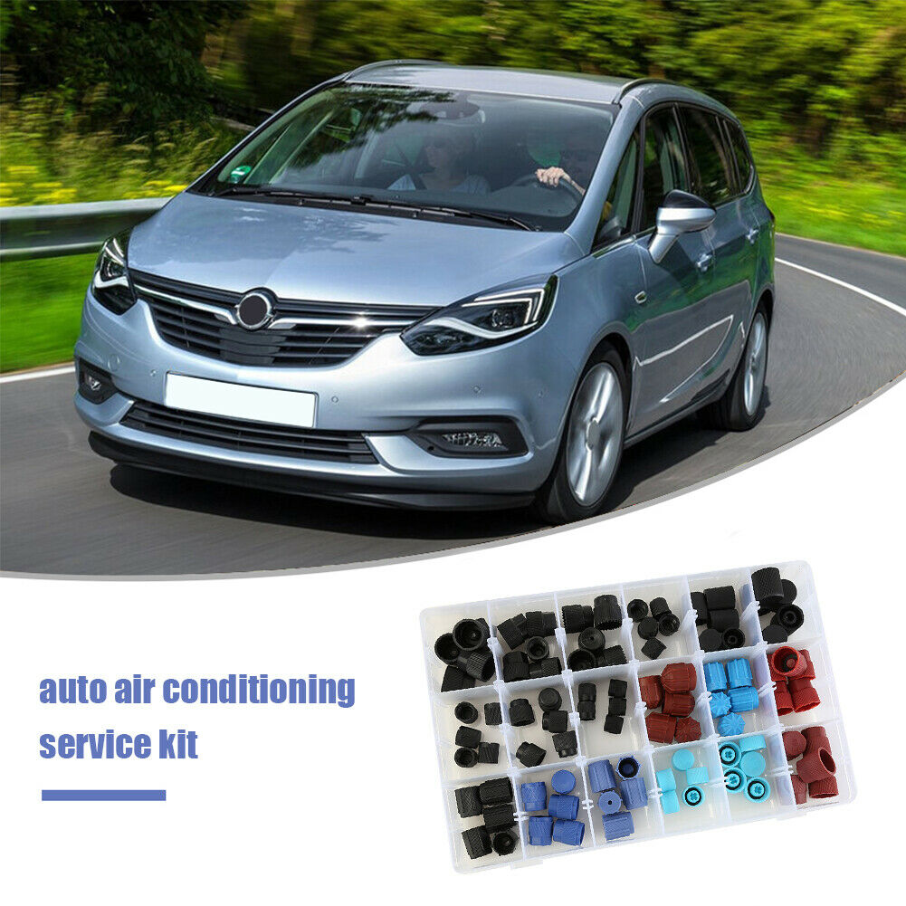 90pcs Car A/C Air Conditioning High Low Side Service Port Caps Kit R134a R12