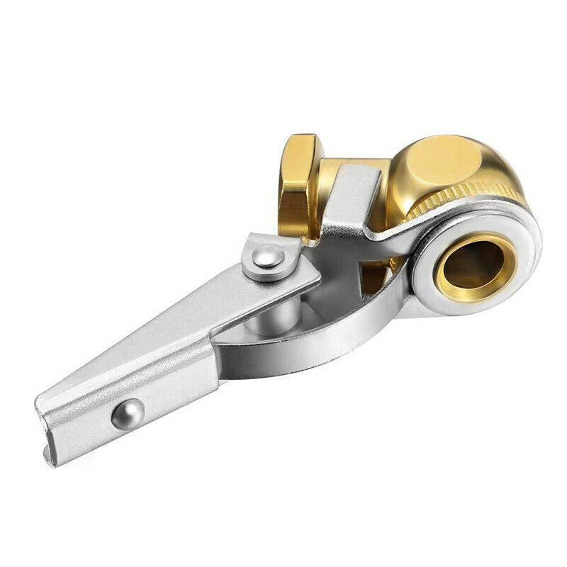 5PC/set Cylinder Brass Clip-on Straight Tire Tyre Inflater Air Clamp 1/4'' NPT