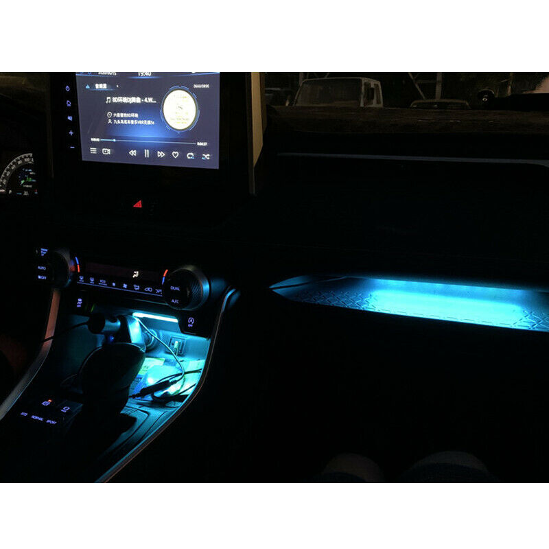 2  In 1 USB Car LED Central Light Strip Interior Atmosphere Glow Neon Lamp Decor