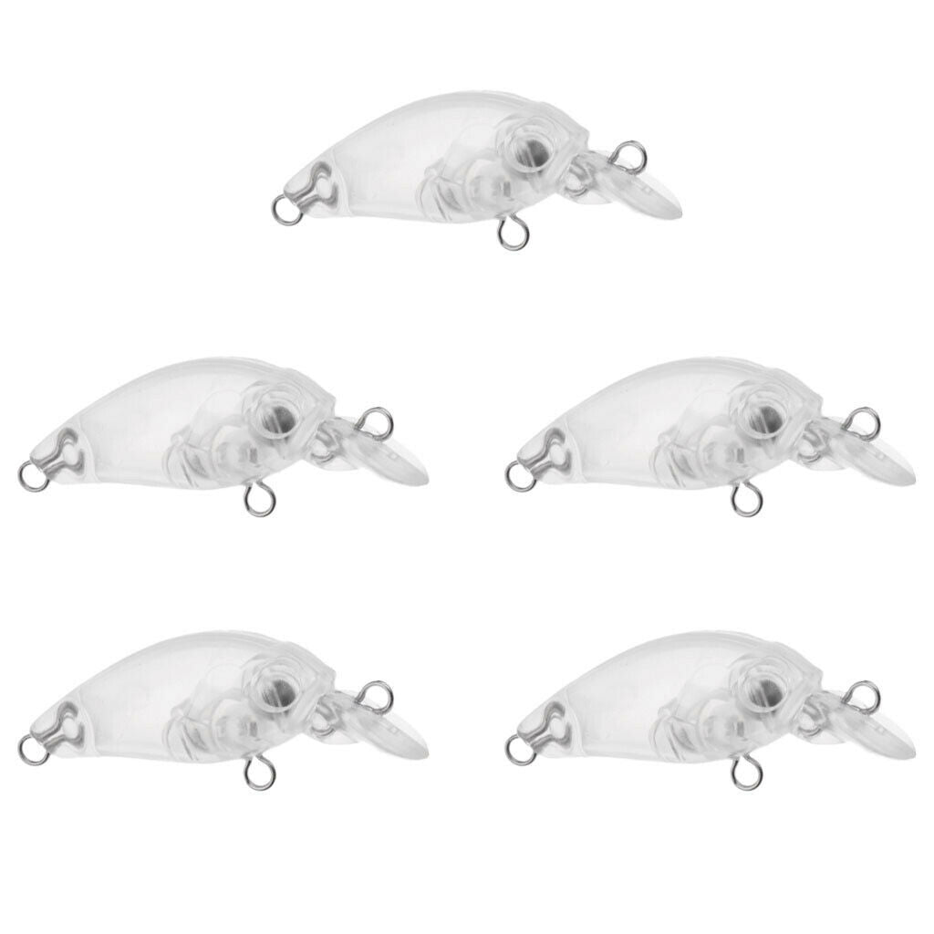 2X 5pcs Unpainted Hard Fishing Lures Blank Crankbaits DIY Fishing Body 4.7cm