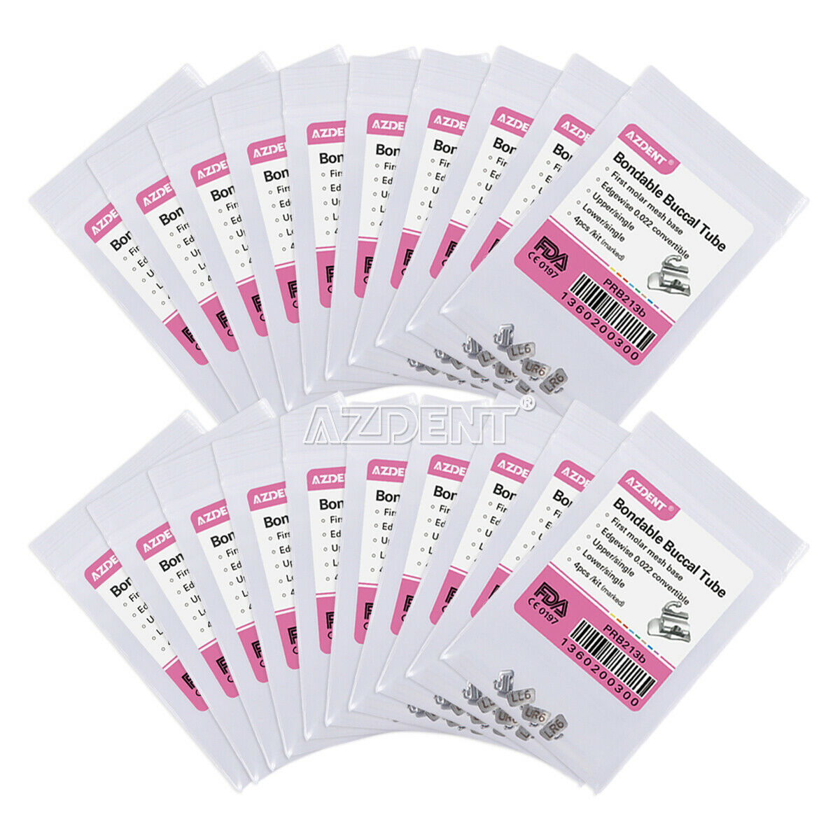 100X Dental Buccal Tube 1st Molar Bondable Edgewise.022 Convertible 4pcs/kit