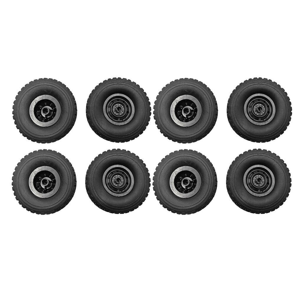 8Pcs RC Car Wheel Tire Black for WPL B14K B24 C24 Rock Crawler Upgrade