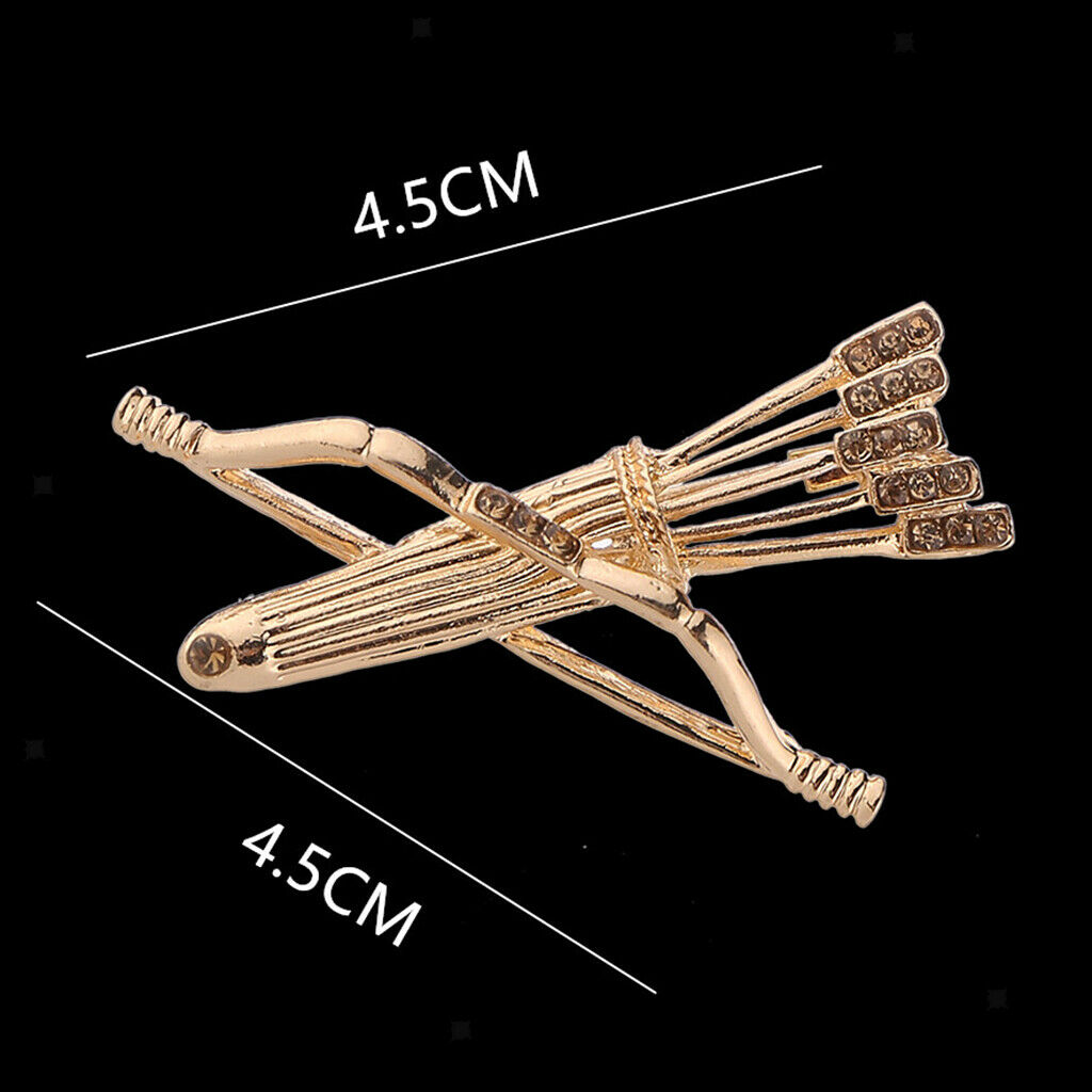 2Pack Bow and Arrow Brooches Crystal Clothes Lapel Pin Badge Collar Clips