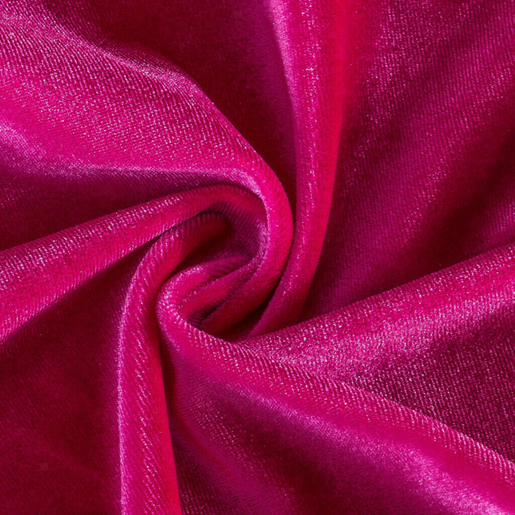 2Pieces Stretch Velvet Chair Covers Slipcovers Soft Cushion Decor Hot Pink