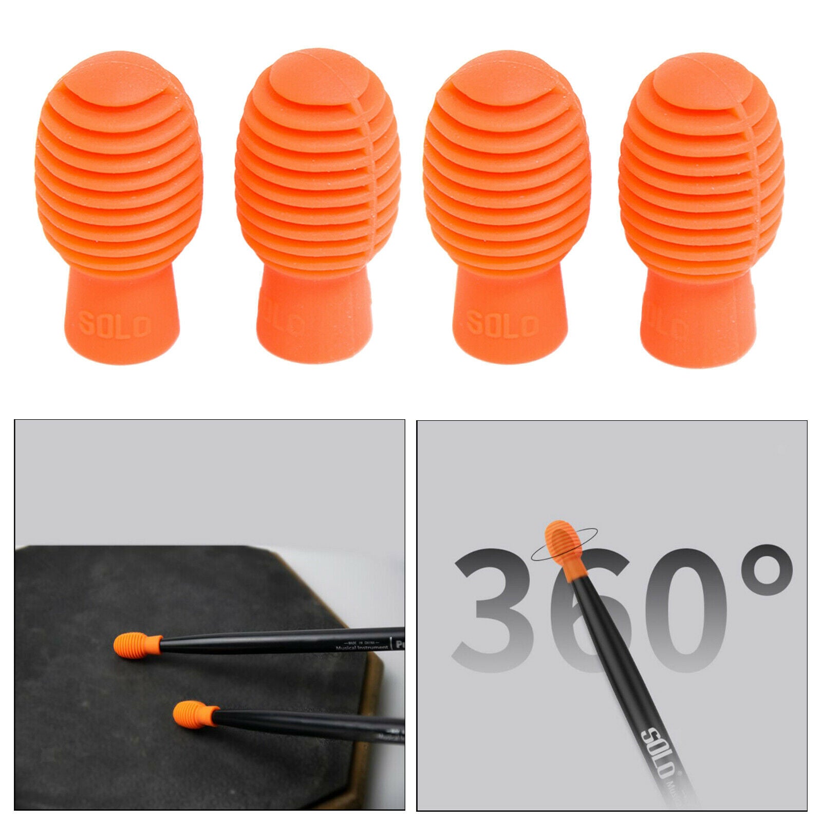 Drumstick Head Sleeves Musical Instruments Accessory 17x33cm Portable Orange