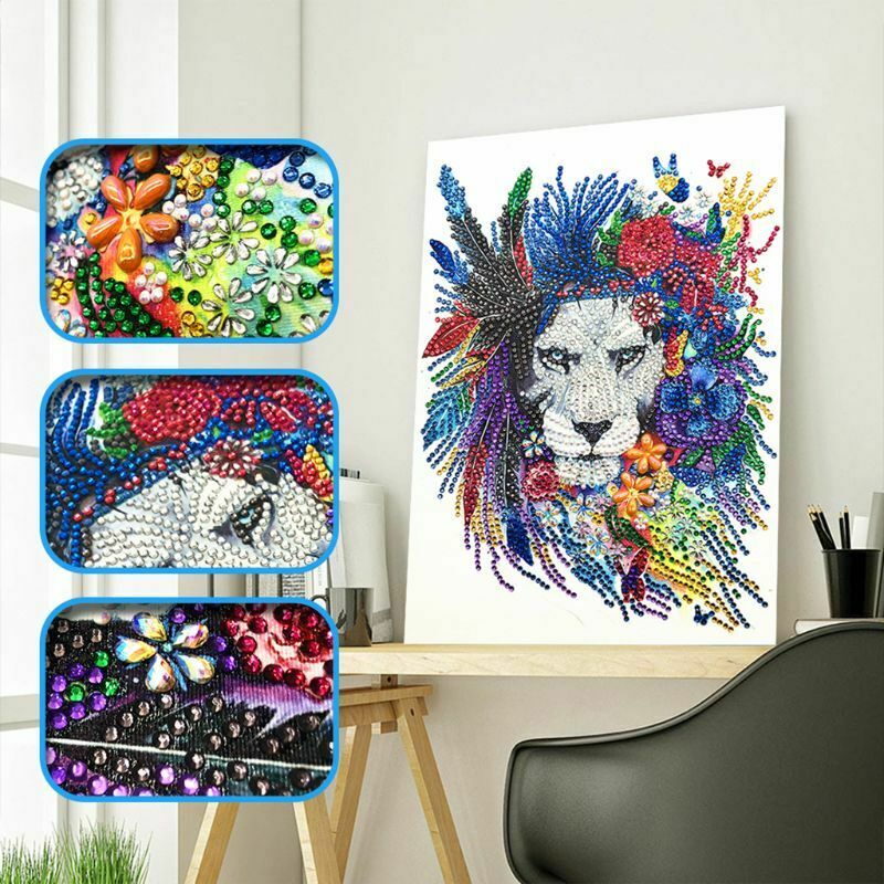 Lion 5D Special Shaped Diamond Painting Embroidery Cross Stitch Craft DIY