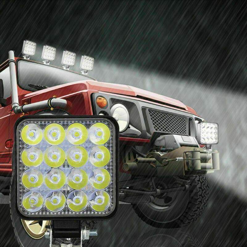 2x 48W Square LED Work Light Bar Off Road Spot Flood Driving Fog Lamp for Trucks