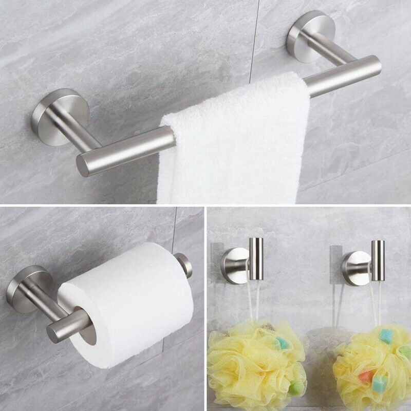 4 Pcs Bathroom Accessory Kit Bathroom Hardware Kit Brushed Wall Hanging-InclN7A1